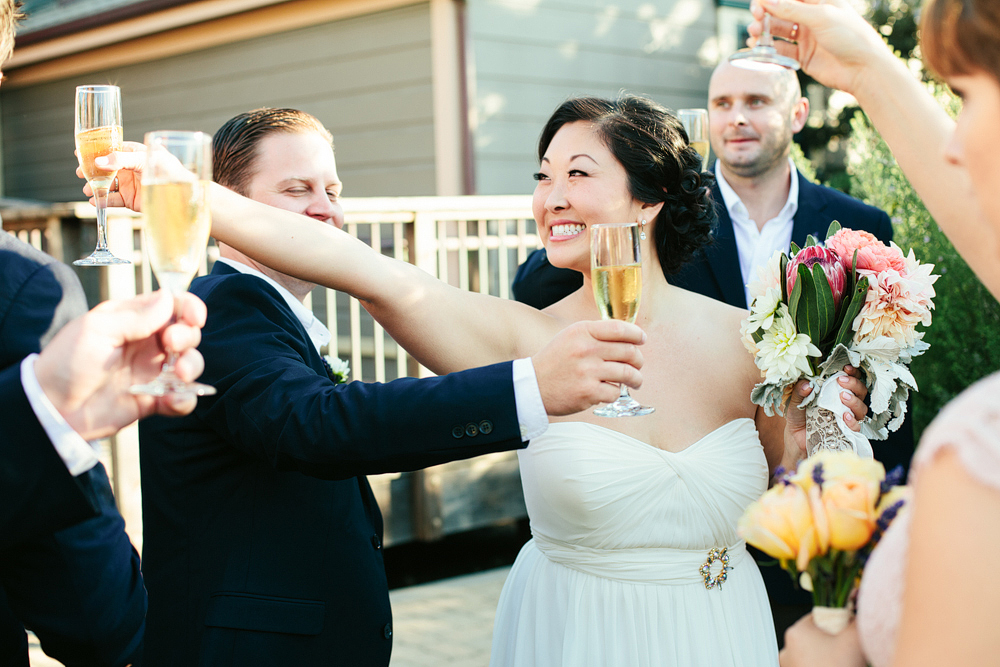 Celebration toasting after the wedding!