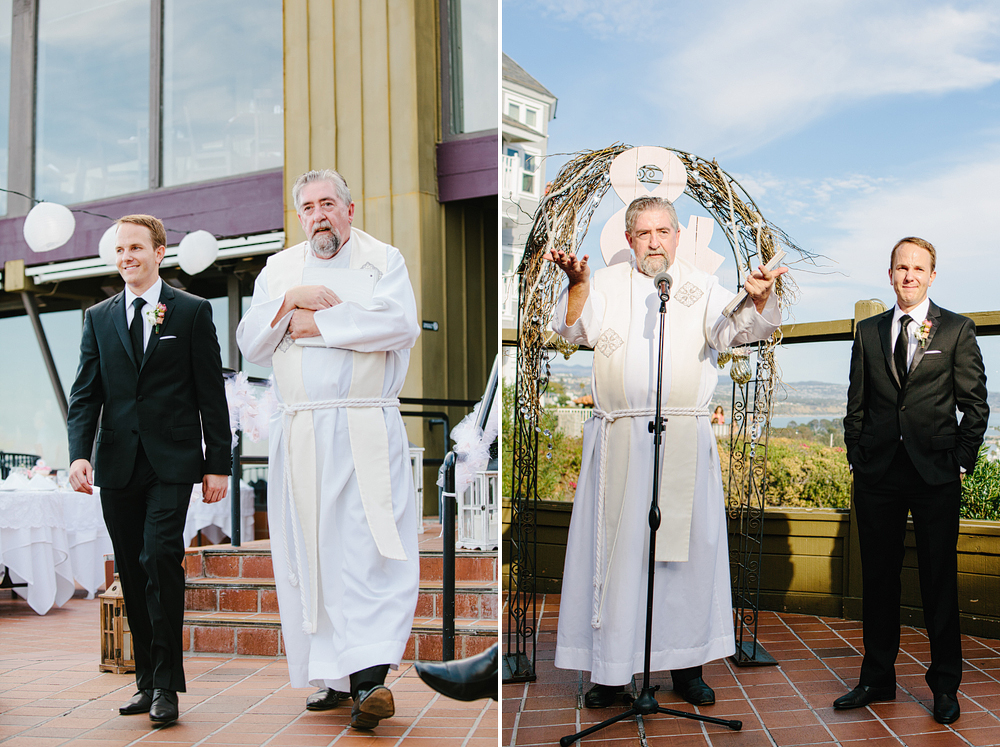 These are photos of Michael walking down the aisle with the preacher.