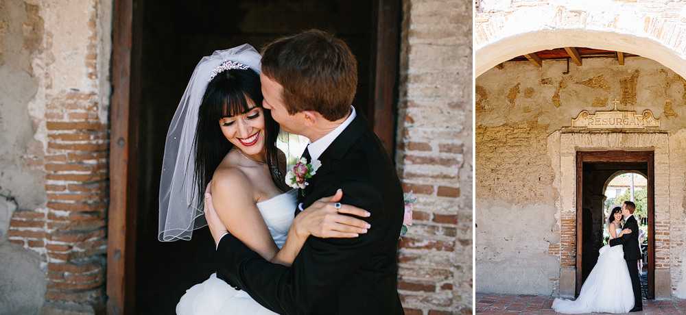 These are couples portraits at the San Juan Capistrano Mission.