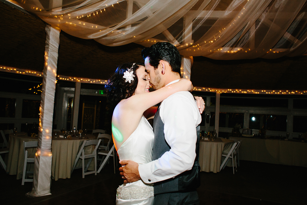 This is a photo of Rachel and Jeremiah dancing.