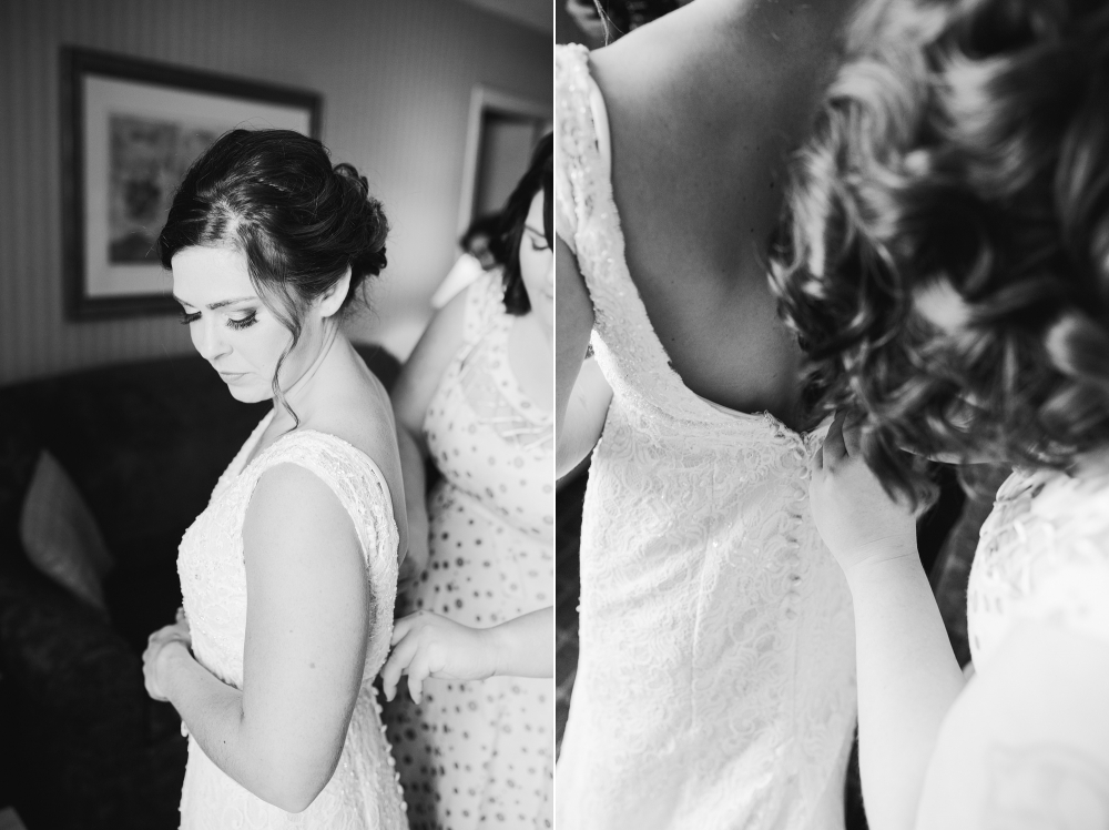 Here are some photos of Rachel putting on her dress.