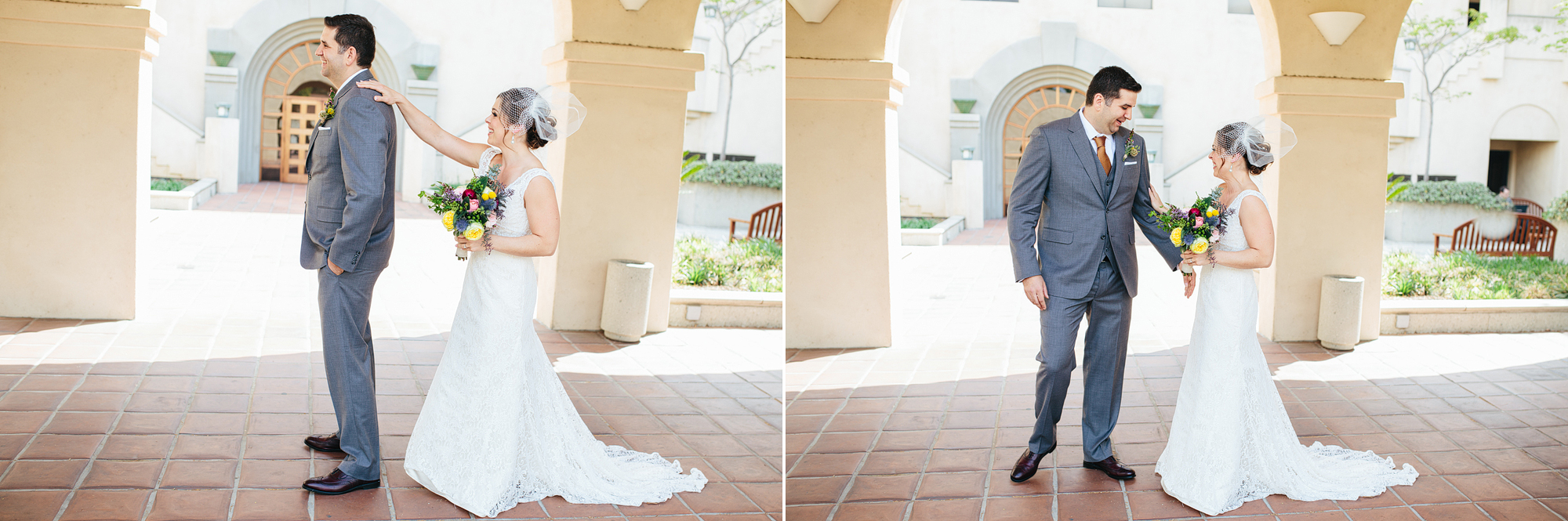 These are photos from Rachel and Seth's first look.