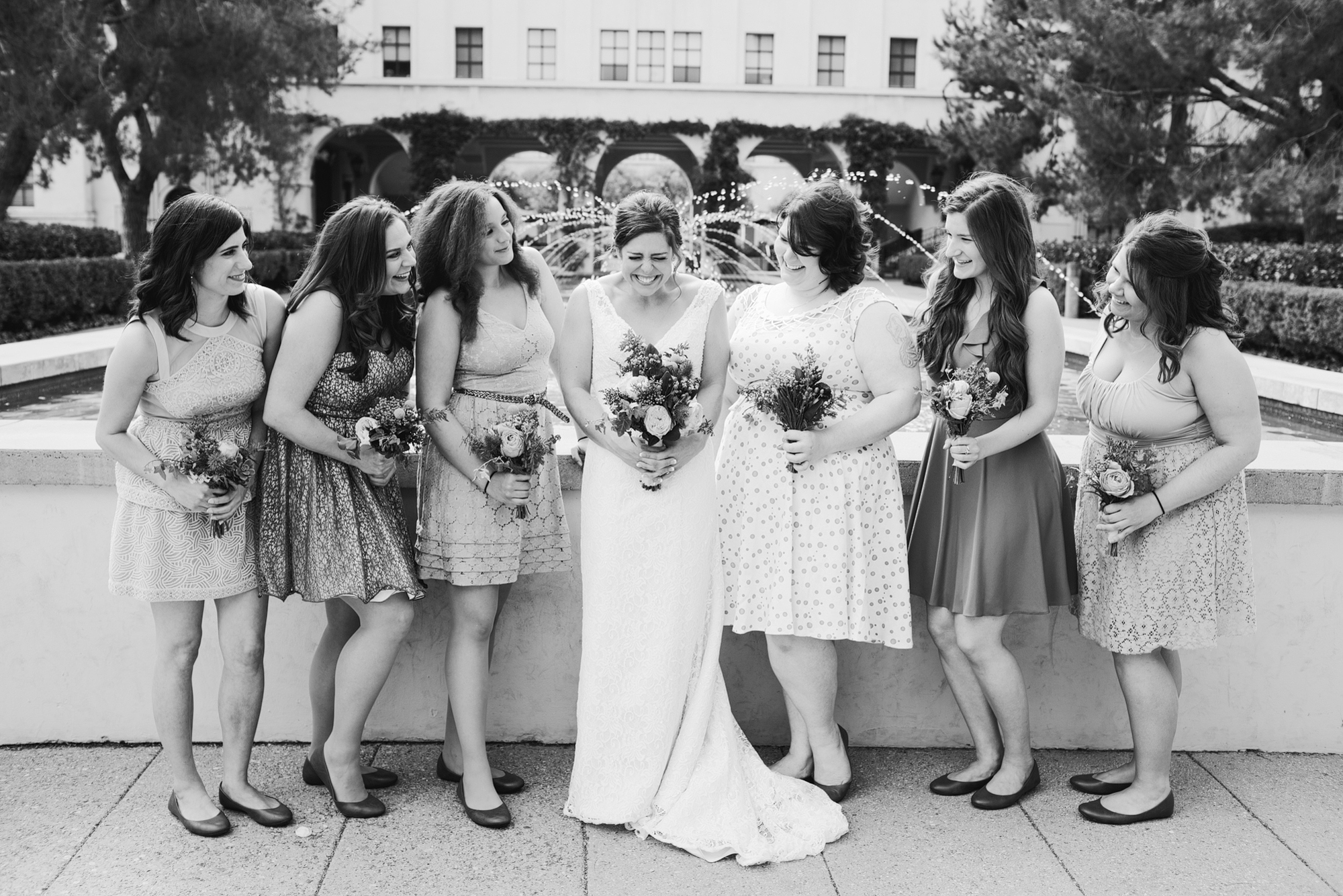 This is a really cute bride and bridesmaid photo!