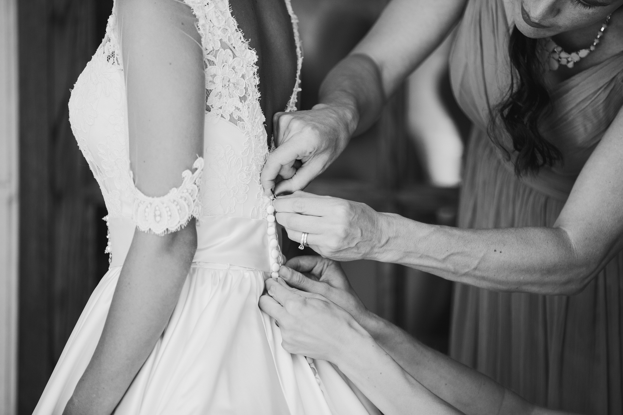 This is a photo of Annie getting ready for her wedding!