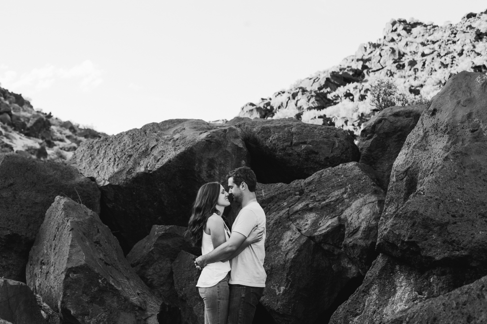 This is a photo of Lesley and Matt with some volcanic rock.