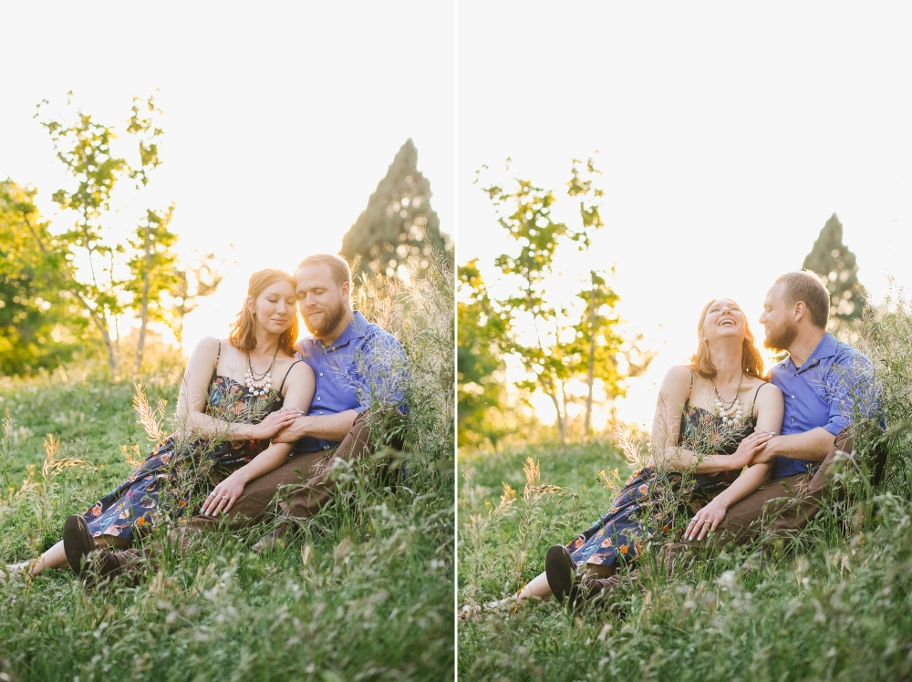 Special moments between Tonya and Nick sitting in the tall grass. 