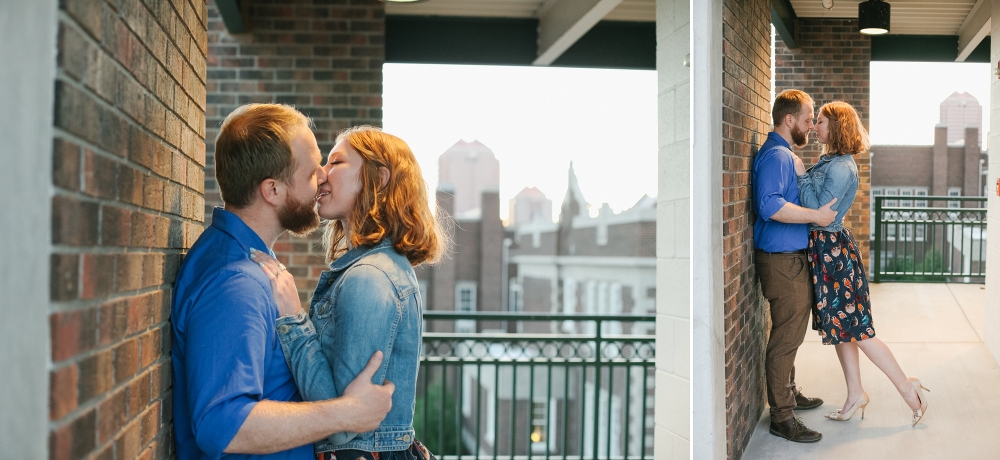 Tonya and Nick leaning against a brick wall.