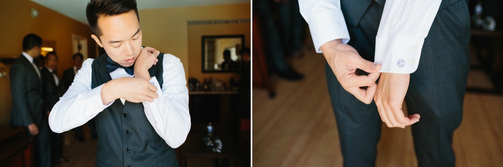These are photos of Mark puting on his cufflinks.