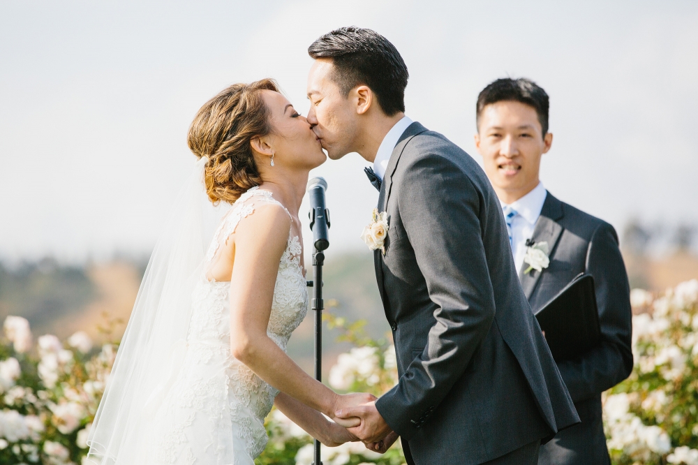 Here is the first kiss as man and wife!