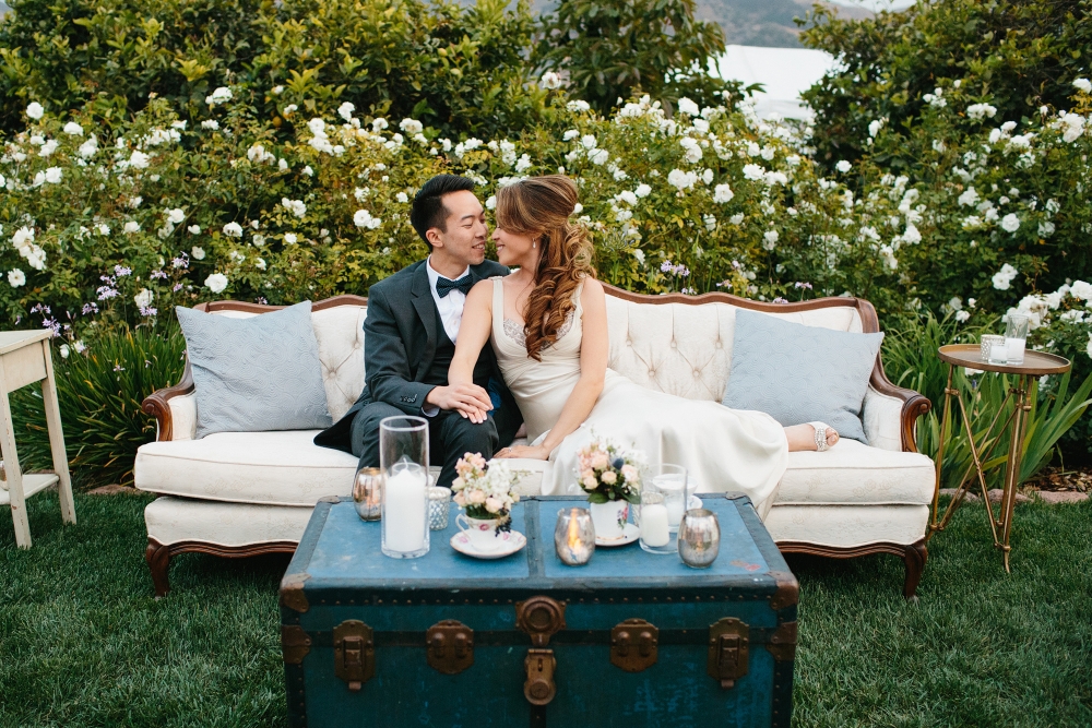 Here is a photo of the couple on a couch.