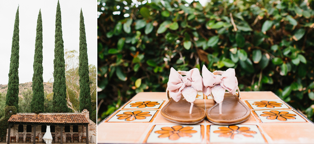 Ewa wore blush pink and sparkly sandals with her beautiful wedding dress. 