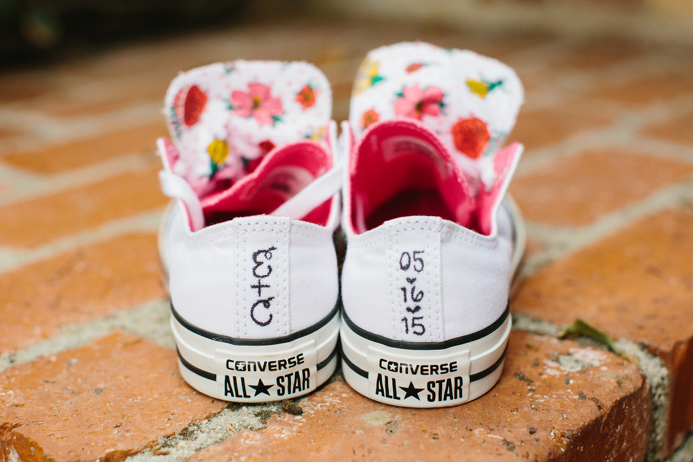 Ewa also had custom converse with their initials and wedding date on the back.