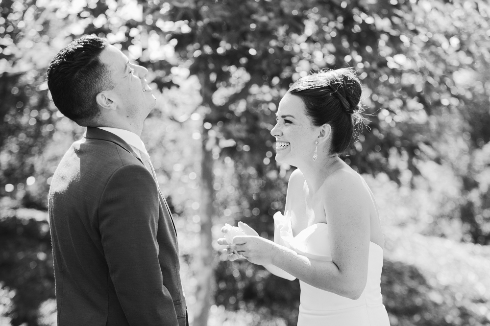 Christina + Mike were so happy to see each other on their wedding day. 