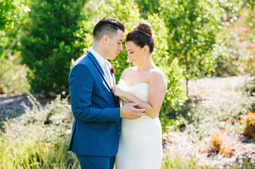 Here is a photo of the bride and groom on their wedding day. 