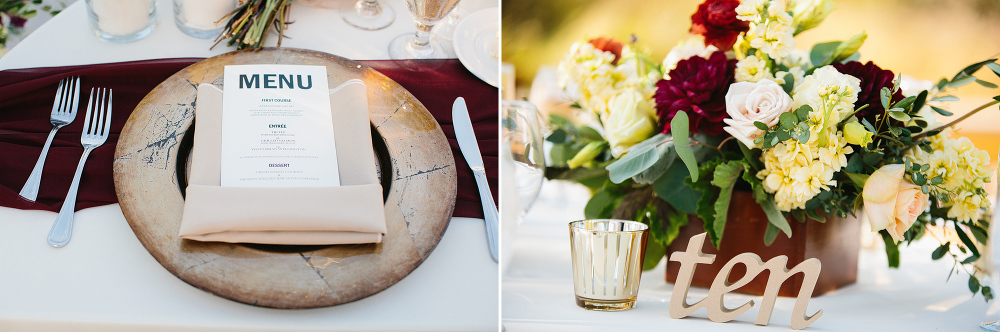 Here are photos of the reception table settings. 