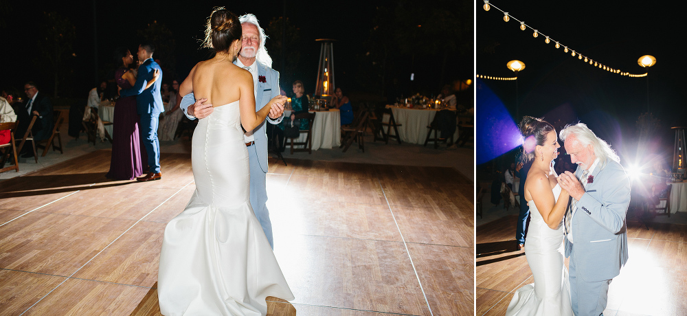 Here are photos of the father daughter dance during the wedding reception. 