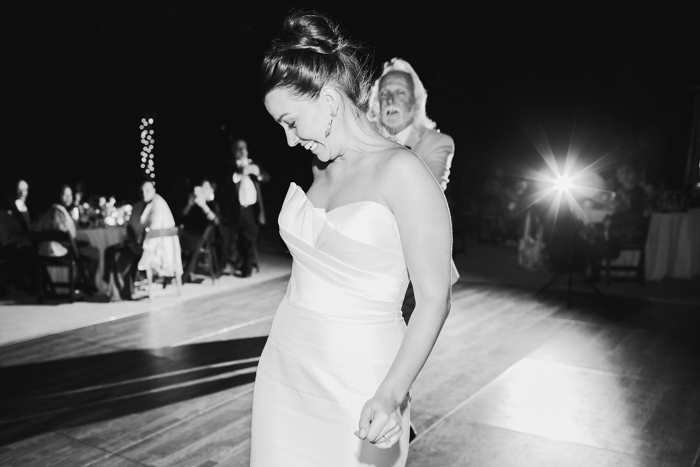 This is a photo of the bride during her special dance with her father. 