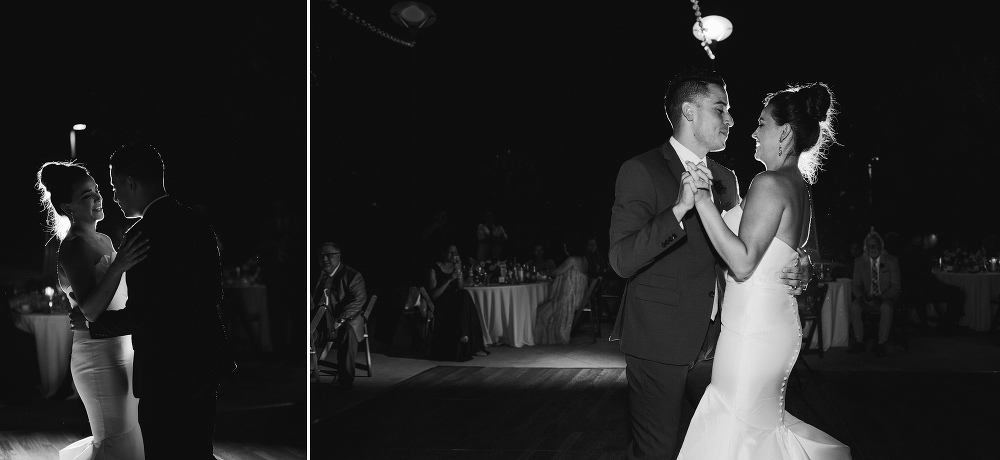 These are black and white photos of the first dance. 