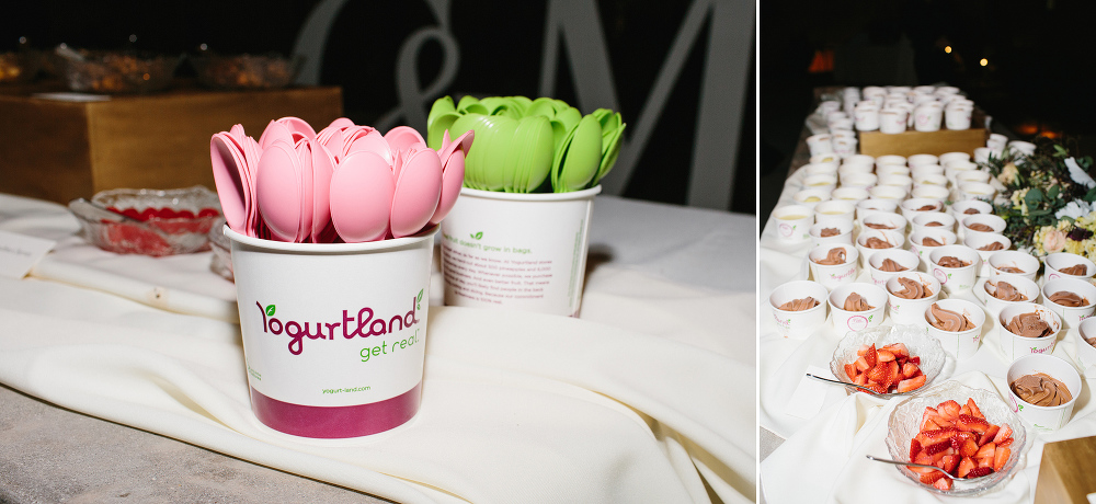 Christina and Mike had frozen yogurt instead of cake at their wedding. 
