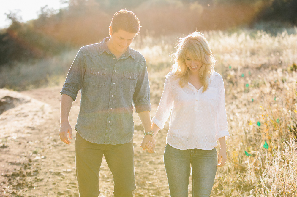 This is a photo of the couple on the Malibu hillside. 