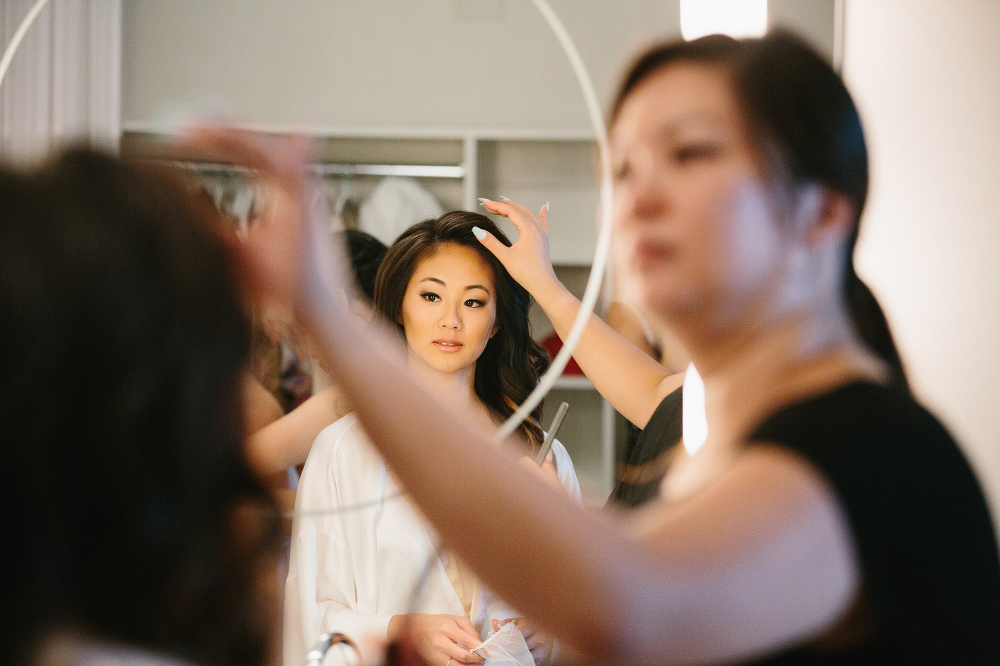 Here is a photo of the bride getting ready. 