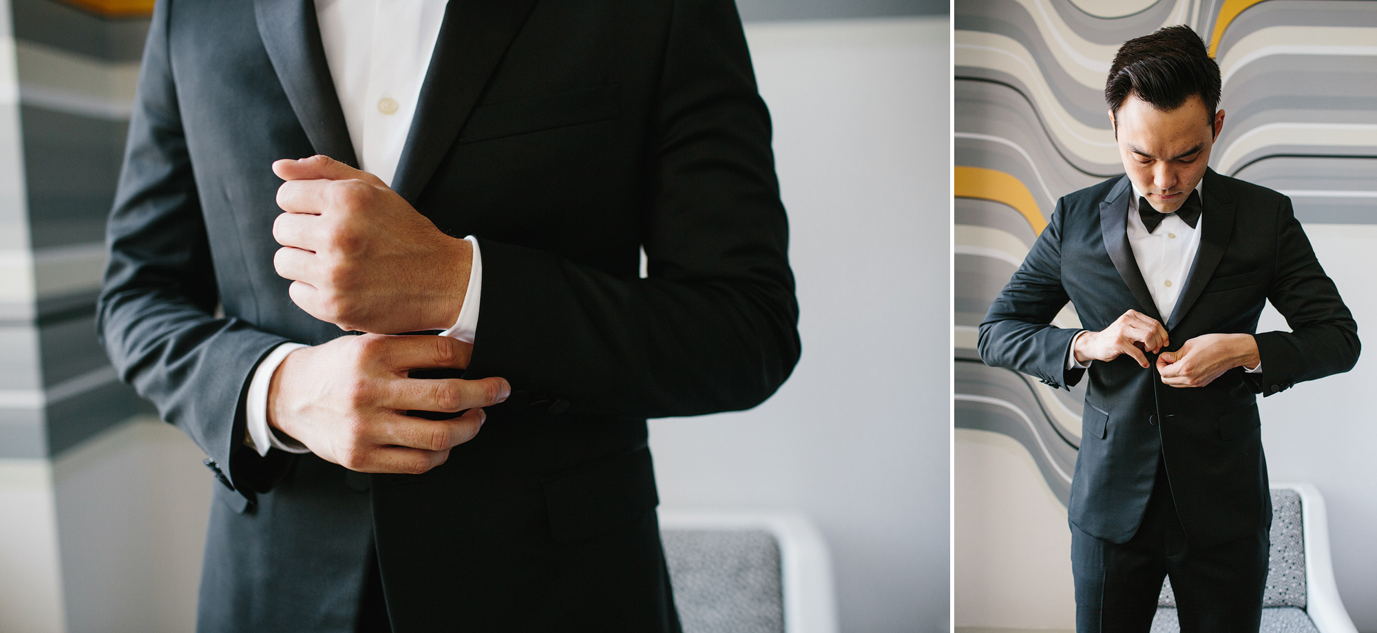 These are photos of the groom getting ready. 