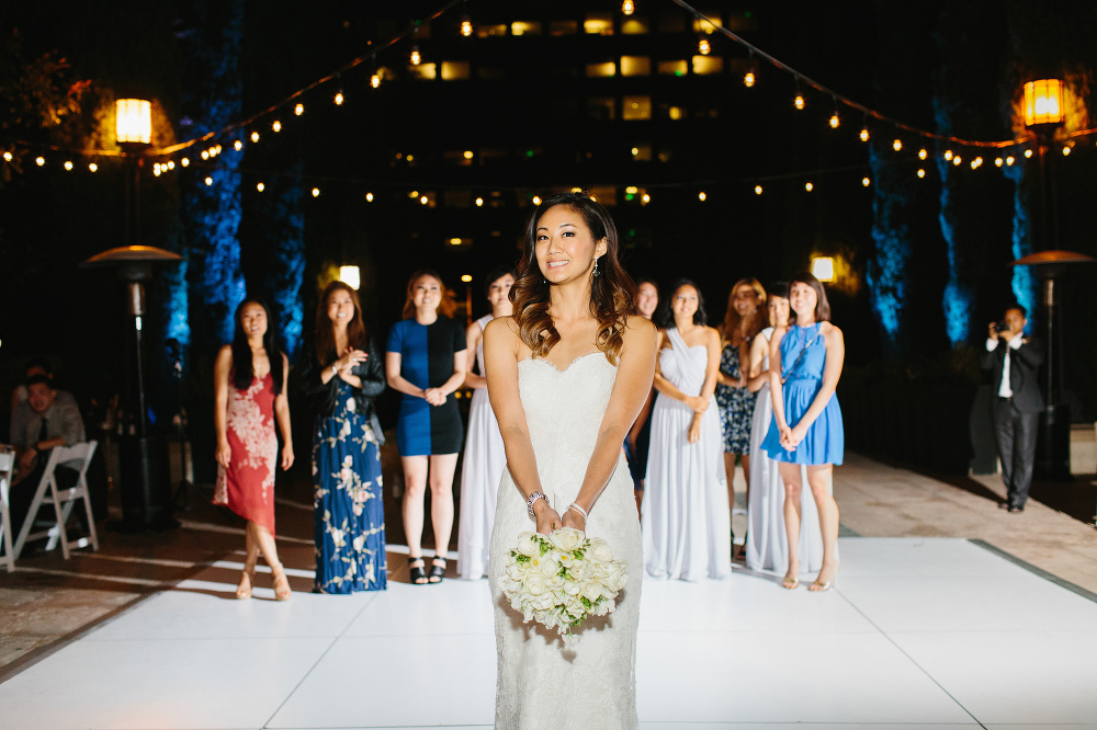 The bridal bouquet toss. 