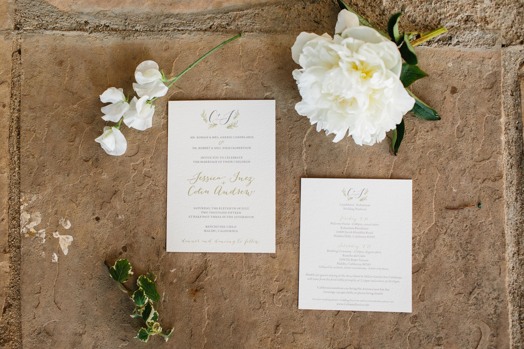 Jessica + Colin's wedding invitation suite. 