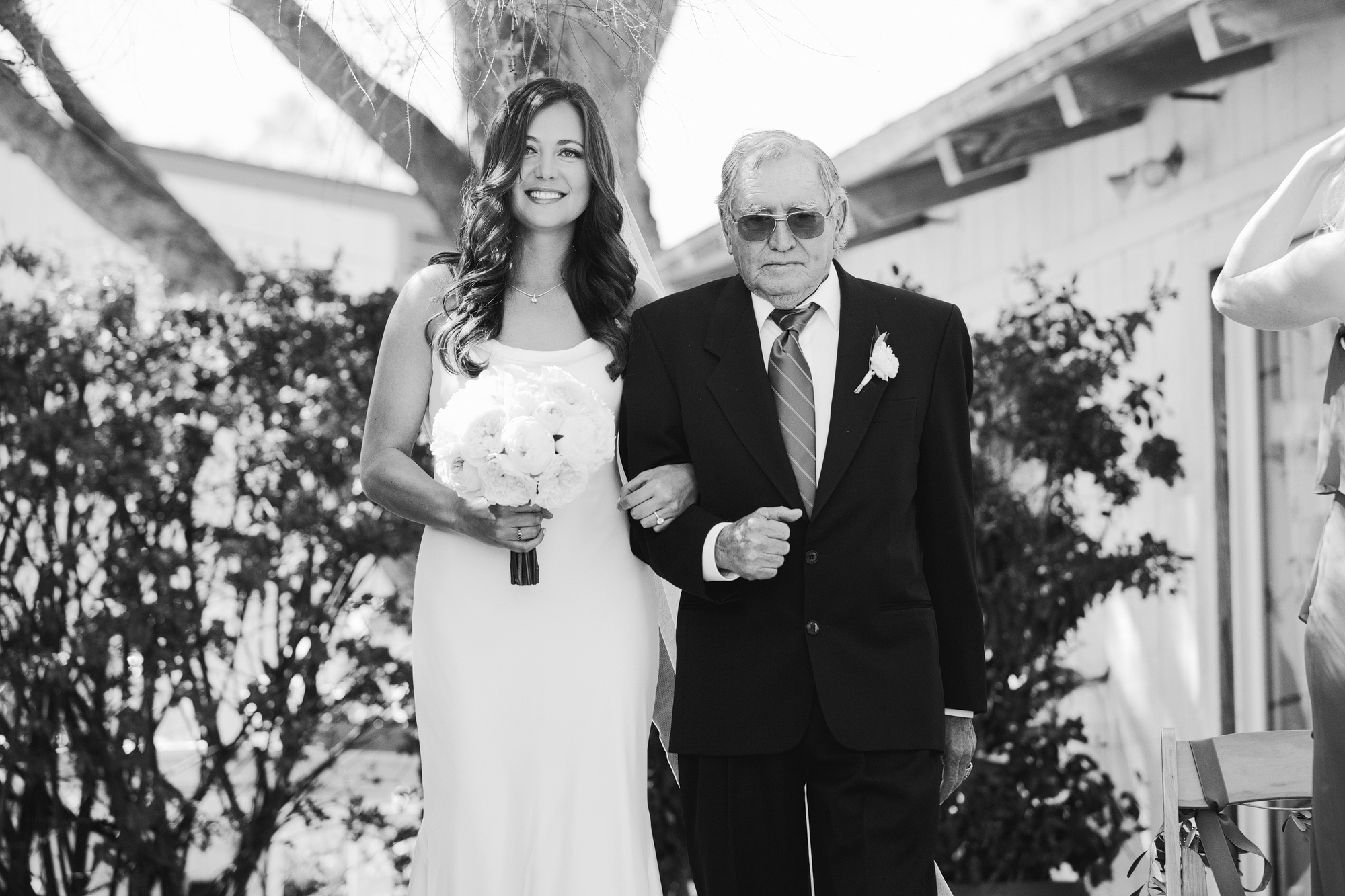 Jessica walked down the aisle with her dad. 