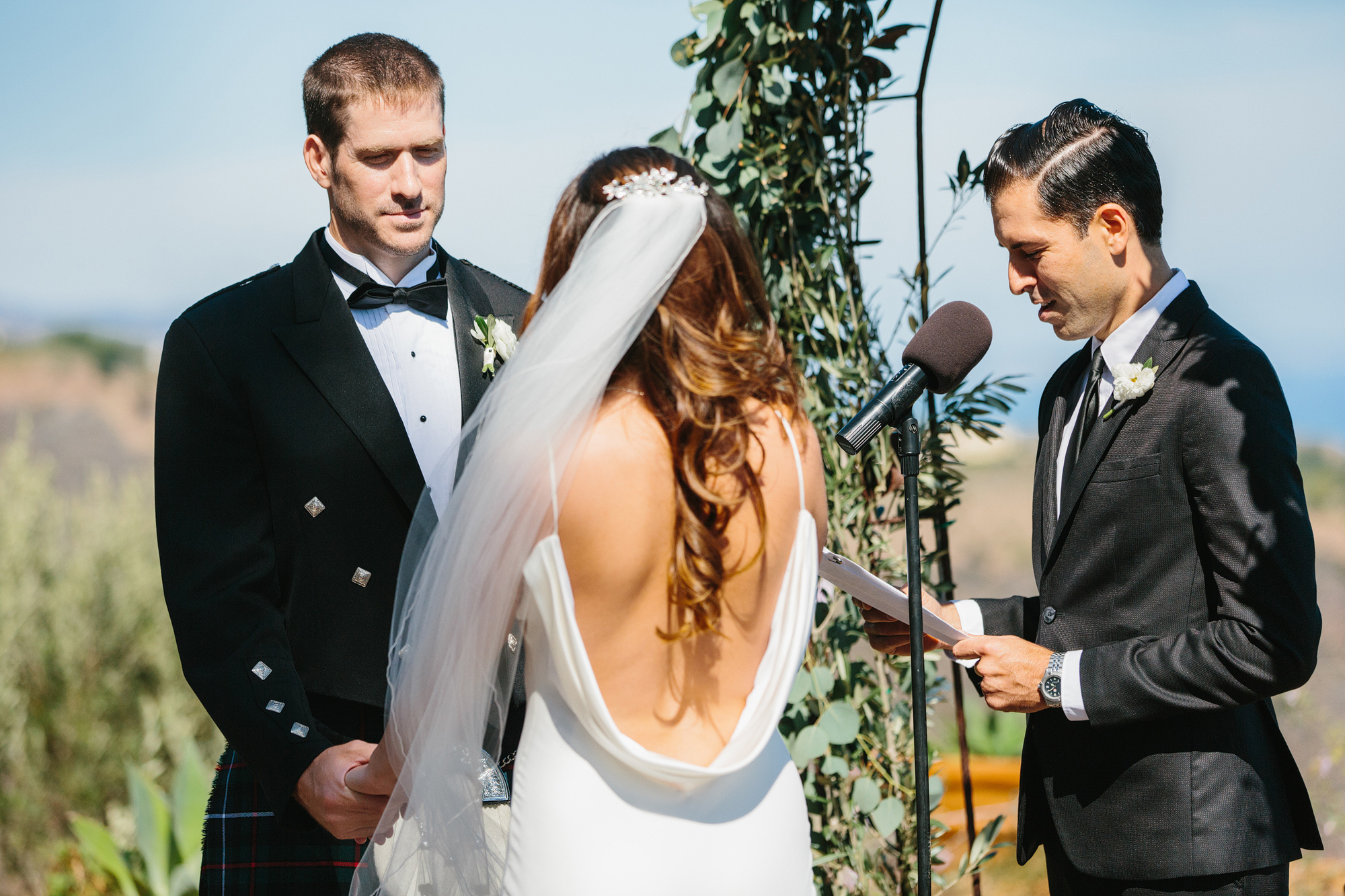 Jessica and Colin during their wedding ceremony. 