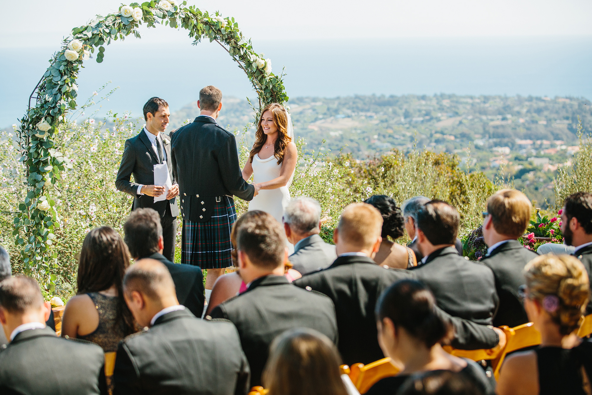 This is a photo of Jessica and Colin's ceremony in Malibu. 
