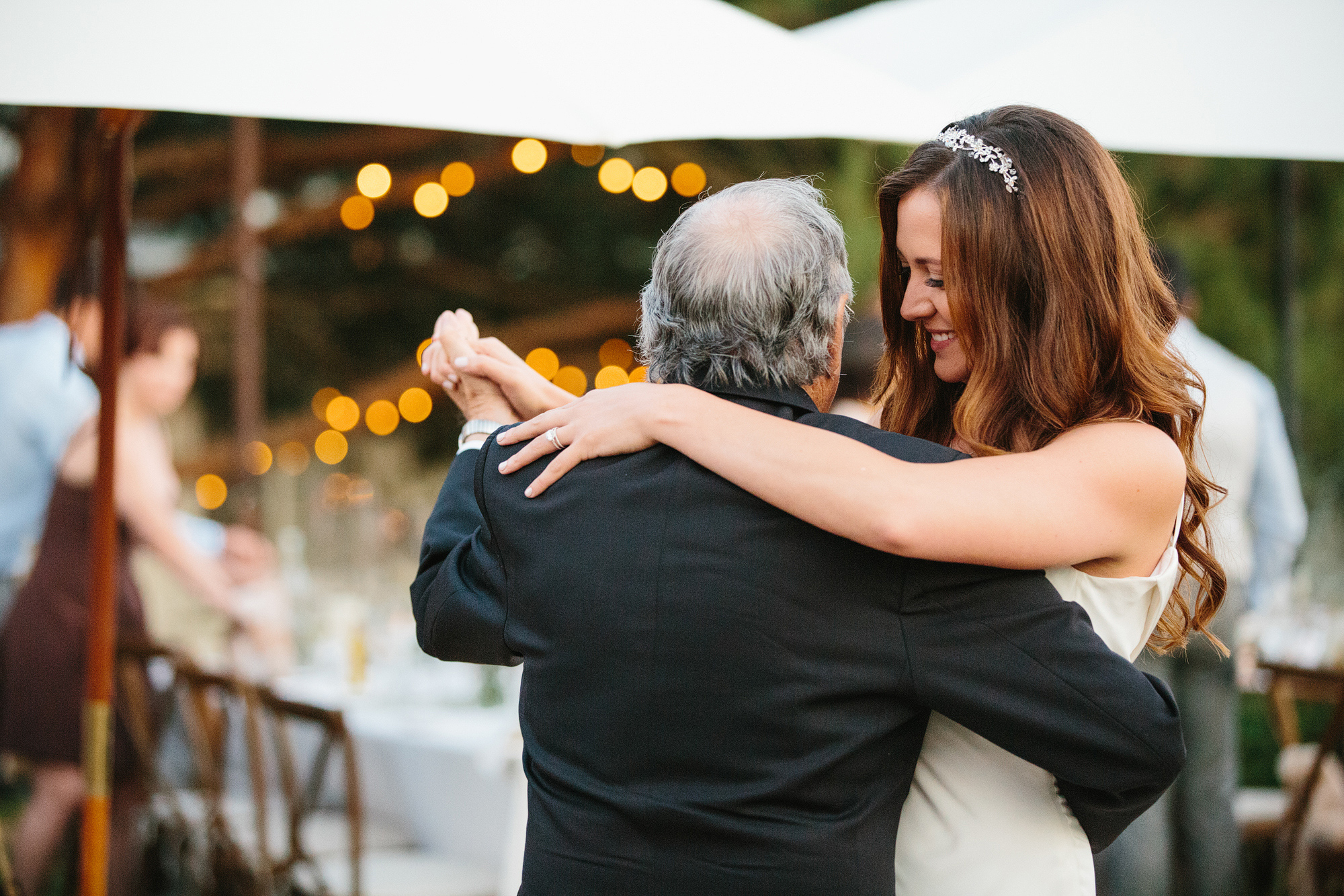 The bride had a special dance with her father. 