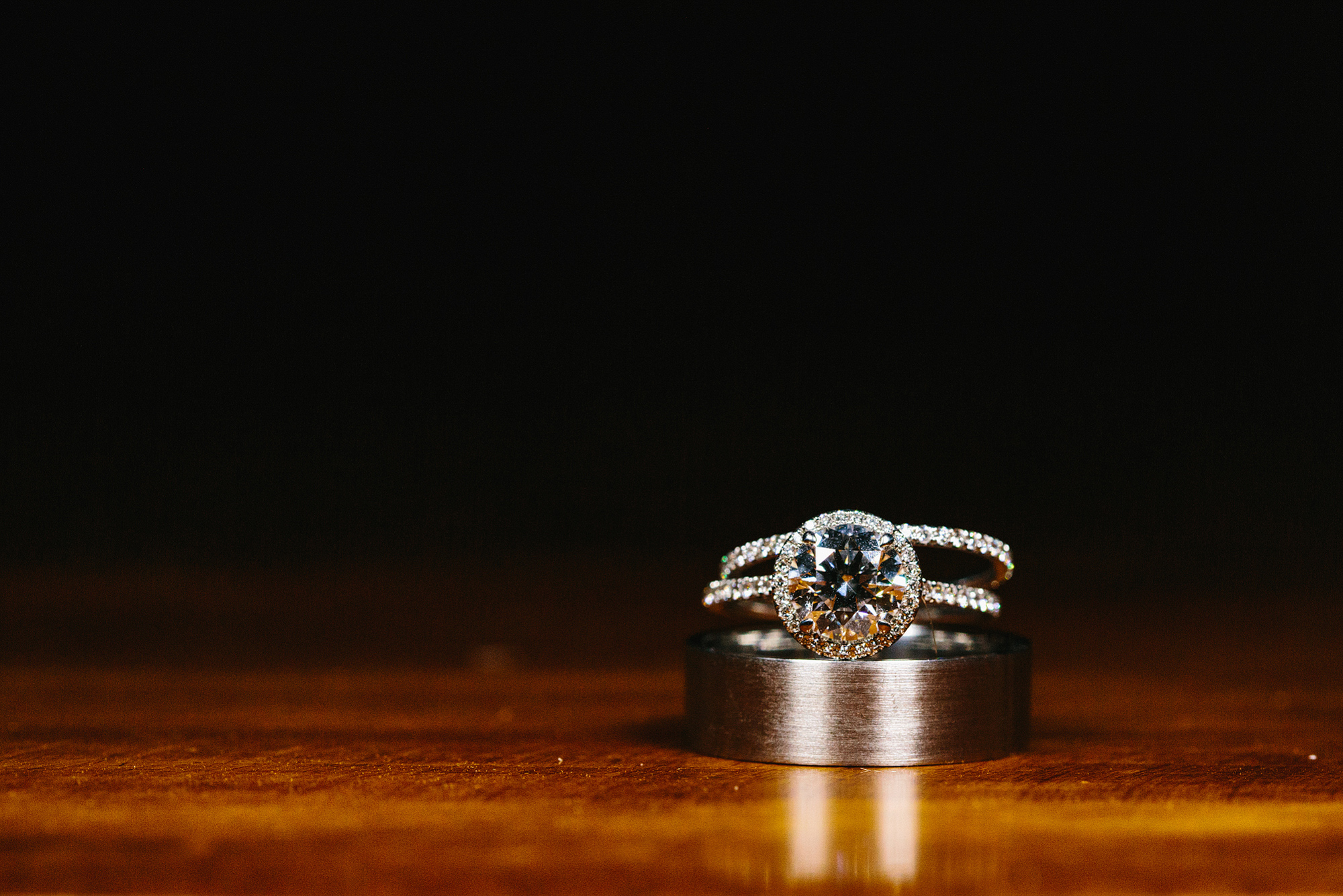 Jessica and Colin's wedding rings. 