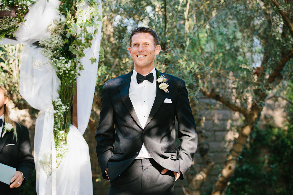 Andrew waiting for Cristina during the ceremony. 