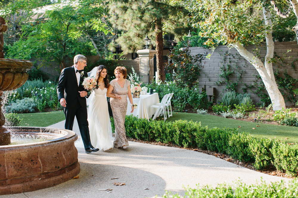 Cristina walking down the aisle. 