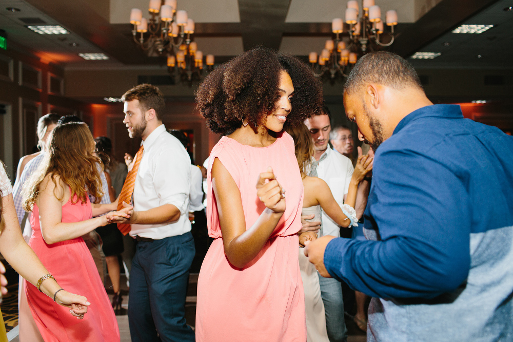 Wedding guests dancing. 