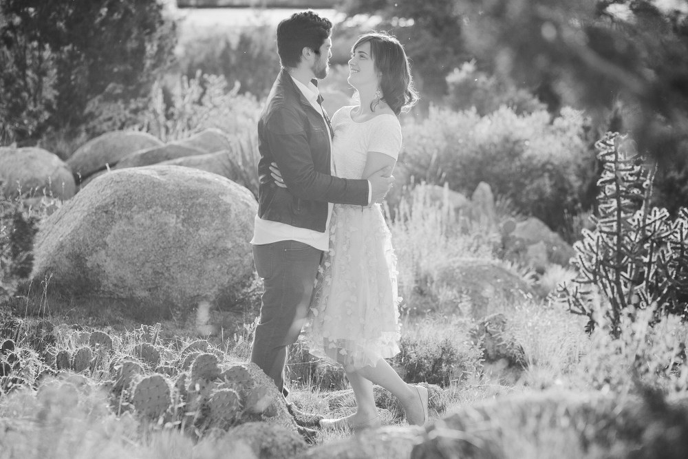 Jacqueline and Chris shot around fields and cactus. 