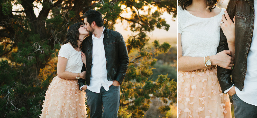 A sweet photo of the bride and groom in the New Mexico foothills. 