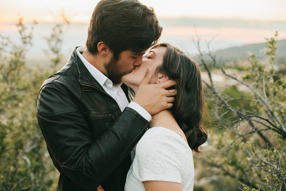 A sweet kiss during the couple