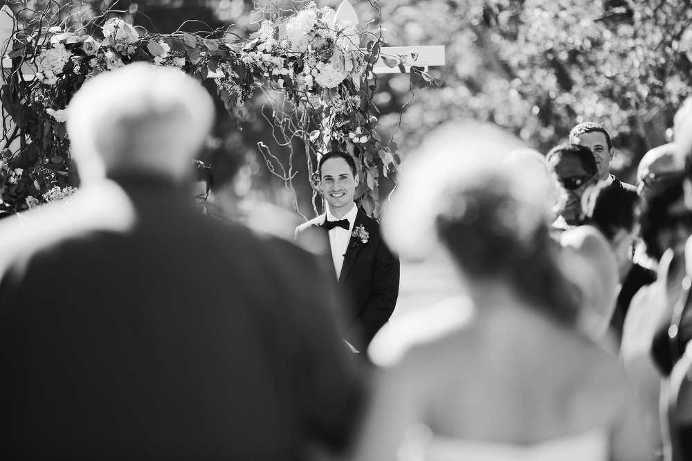 Justin was excited to see Carrie walk down the aisle. 