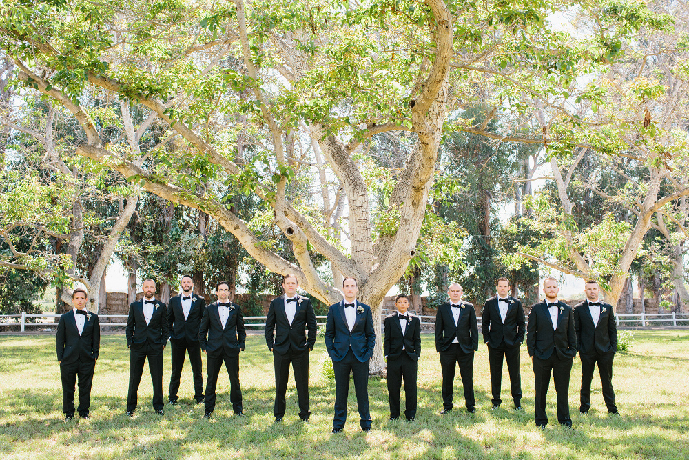 The groom and groomsmen at Walnut Grove. 