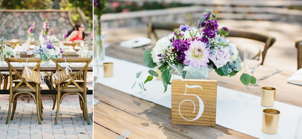 Carrie and Justin had cute wood signs for their table numbers. 