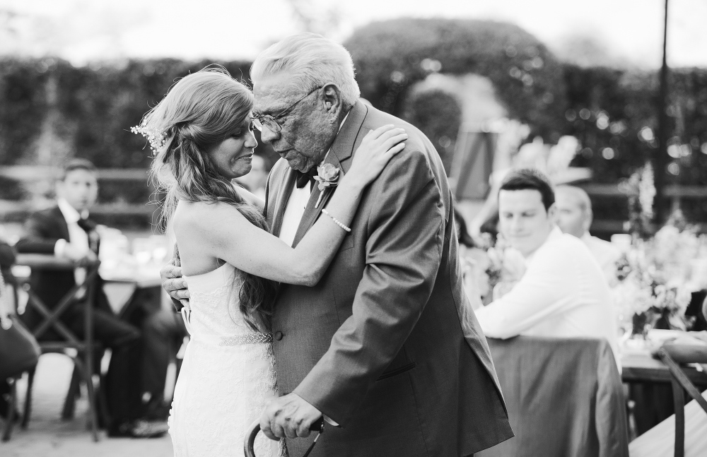 A sweet photo of the bride dancing with her grandfather. 