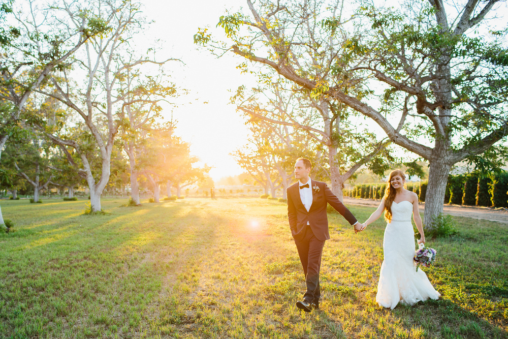 Justin and Carrie walking at Walnut Grove. 