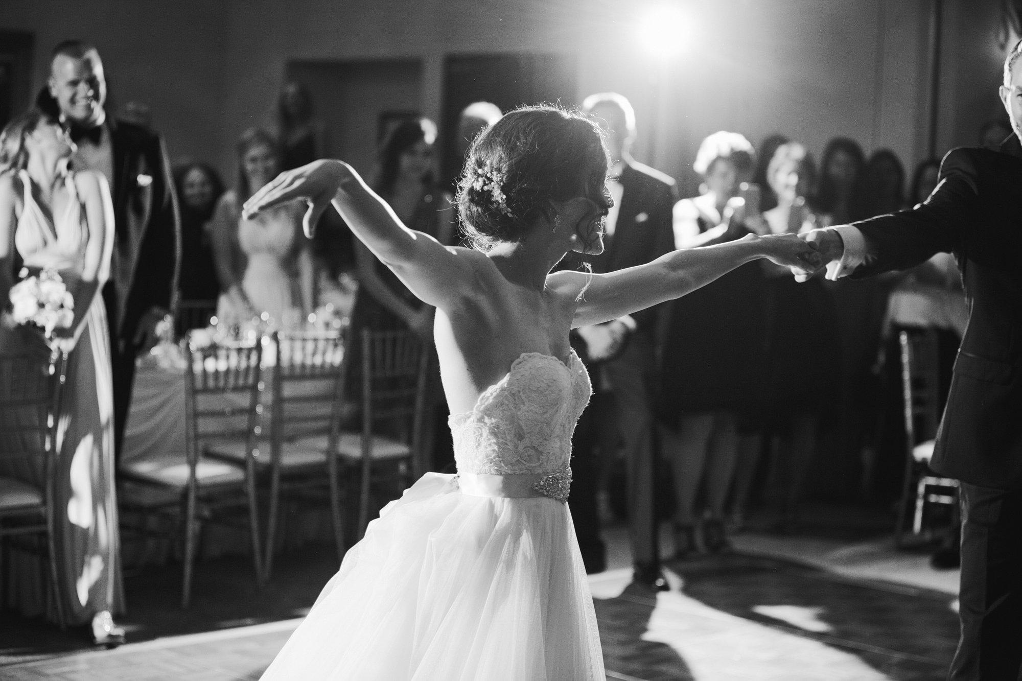 A unique black and white shot during the first dance. 