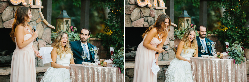 Katie laughing during the maid of honor