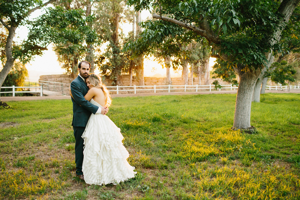 Sunset photos of the bride and groom. 