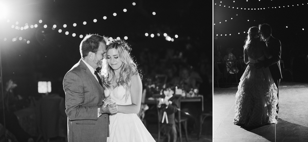 The bride dancing with her dad. 