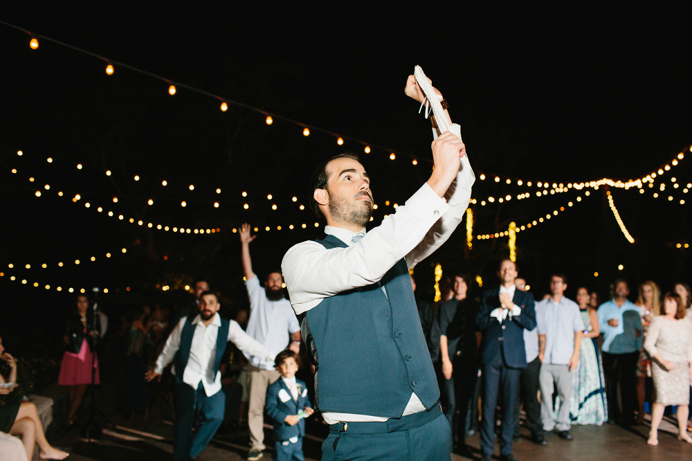 Chad throwing the garter. 