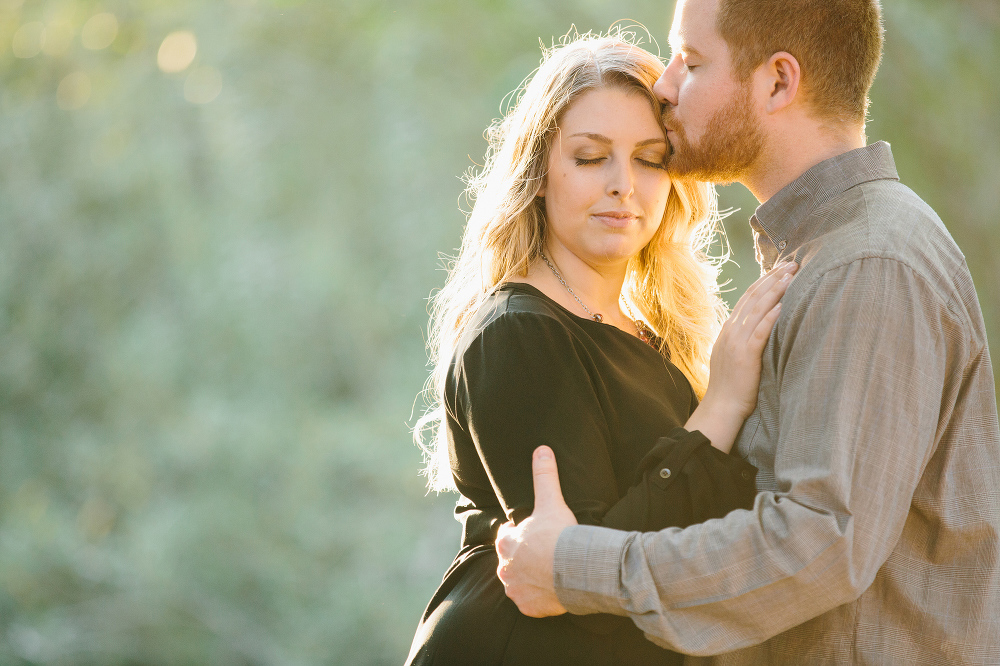 A gorgeous sunset photo of the couple. 